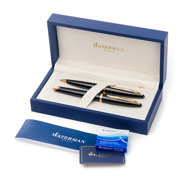 [병잉크 증정] 워터맨 까렌 락카블랙 GT 만년필 볼펜 세트