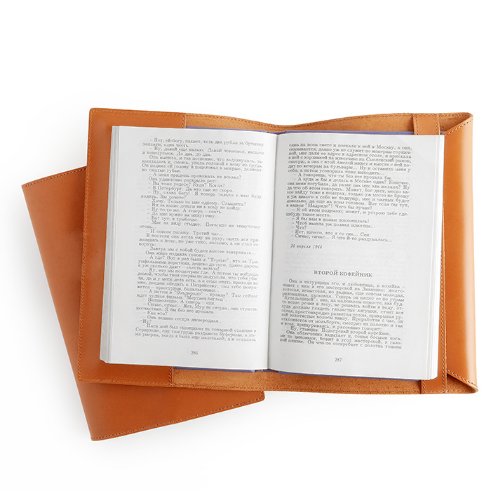 디바움 천연 소가죽 북커버 & 북마크 세트