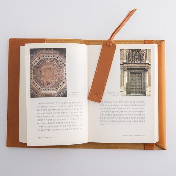 디바움 천연 소가죽 북커버 & 북마크 세트