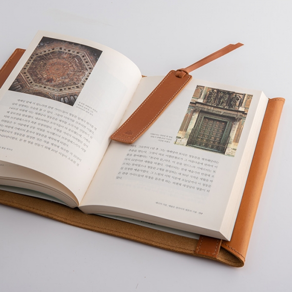 디바움 천연 소가죽 북커버 & 북마크 세트